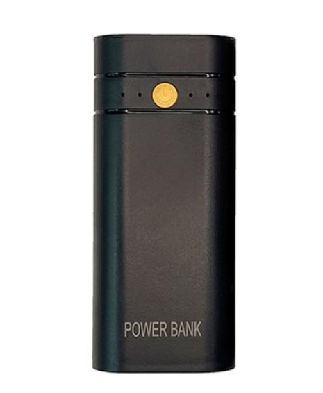 Корпус повербанка під АКБ 2x18650, 5V 2A, до 6000mAh, USB, Type-C, ліхтарик, Black