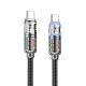 Кабель Hoco U122 Type-C to Type-C з індикатором, 1.2m, PD 60W, black