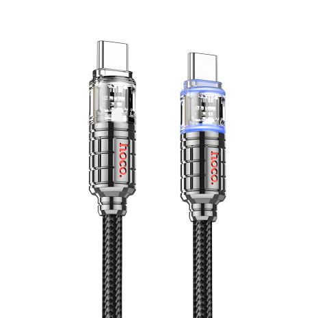 Кабель Hoco U122 Type-C to Type-C з індикатором, 1.2m, PD 60W, black