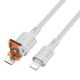 Кабель Hoco U131 2в1 USB/Type-C to Lightning, 1.2m, 2.4A, gray