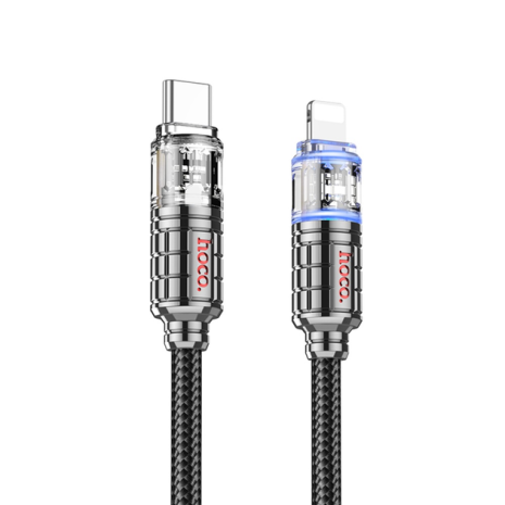 Кабель Hoco U122 с индикатором Type-C to Lightning PD 27W 1.2m black