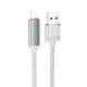 Кабель Hoco U127 з дисплеєм USB to Lightning, 2.4А, 1.2m, silver gray