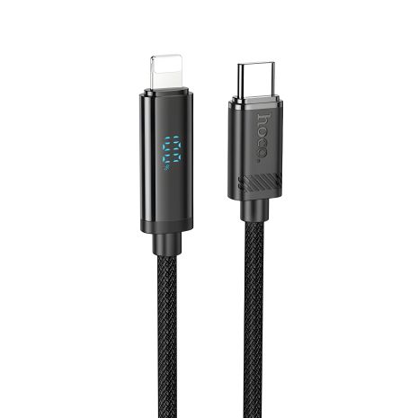Кабель c дисплеем Hoco U127 PD 27W Type-C to Lightning черный 1.2m Кабель c дисплеем Hoco U127 PD 27W Type-C to Lightning черный 1.2m