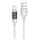 Кабель Hoco U126 USB to Type-C з індикатором, 1.2m, QC 27W, grey