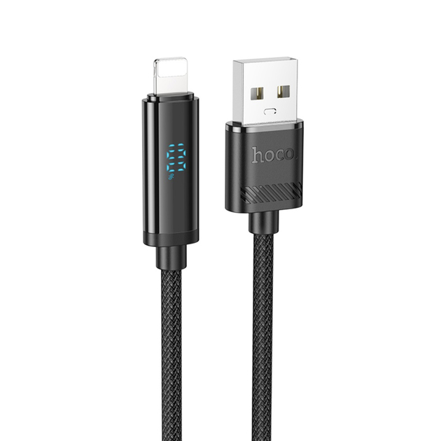 Кабель Hoco U127 з дисплеєм USB to Lightning 1.2m black Кабель Hoco U127 з дисплеєм USB to Lightning 1.2m black