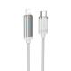 Кабель Hoco U127 з дисплеєм Type-C to Lightning, PD 27W, 1.2m, silver gray