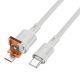 Кабель 2в1 Hoco U131 USB/ Type-C to Type-C, 60W, 3A, 1.2m, gray