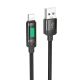 Кабель с индикатором Hoco U126 USB to Lightning черный 1.2m