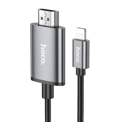 Кабель Hoco UA27 Lightning to HD TV металлический серый 2m