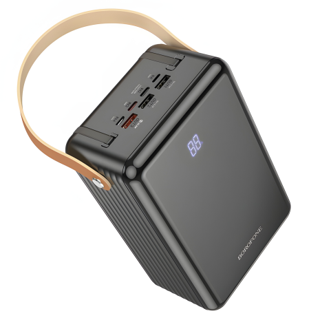 Powerbank Terra Borofone BJ32 80000 mAh QC3.0 22.5W+PD20W/LED lamp/2 Type-C/3 USB/ full compatible Чорний Powerbank Terra Borofone BJ32 80000 mAh QC3.0 22.5W+PD20W/LED lamp/2 Type-C/3 USB/ full compatible Чорний