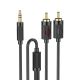 Hoco UPA28 AUX 3.5 to dual RCA 1.5m Чорний