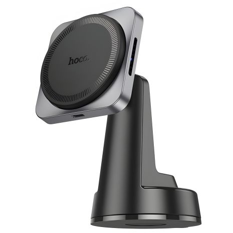Hoco HW16 Тримач авто Speed Wireless Magnetic 15W, Чорно-Сірий