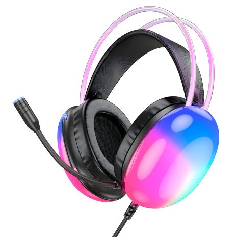 Ігрові навушники накладні Hoco W109 Rich, USB, 3.5мм, 2м, чорний