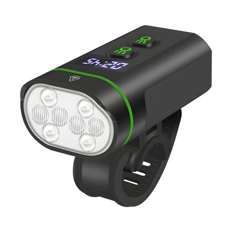 Фонарь велосипедный передний L14 с повербанком|8 режимов|8 LED|2500LM|160°|прожектор|5000mAh|Черный