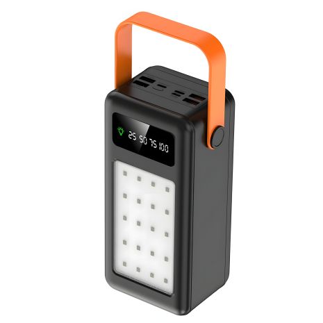 Повербанк S21 сборный, 63000 mAh, 18650 АКБ x 21 шт, 22.5W, черный, с фонарём