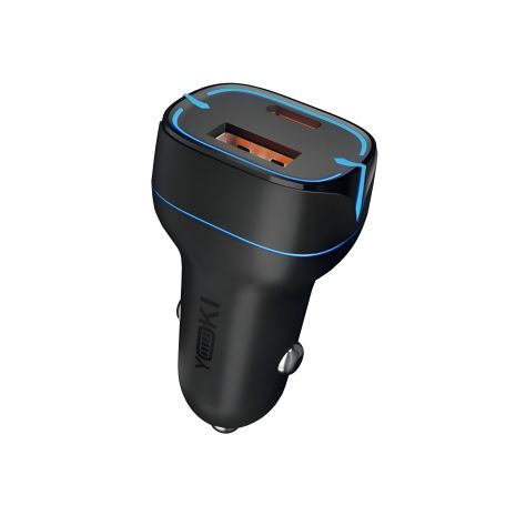 Автомобільний зарядний пристрій Yoki Led Series YK-C20 PD/QC 20W, Чорний