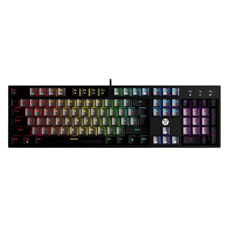 Ігрова Клавіатура Fantech ATOM MK886V2 Blue Switch Чорно-Сіра