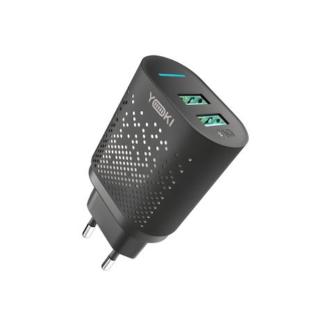 Зарядний Мережевий Пристрій Yoki Led Series YK-2.4Dual 12W Чорний