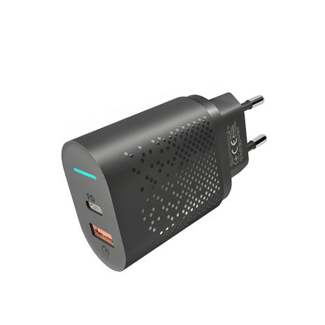Зарядний Мережевий Пристрій Yoki Led Series YK-20PD+QC 20W Чорний
