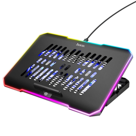 Підставка для ноутбука HOCO DH19 Cool RGB notebook cooling stand 17" Black