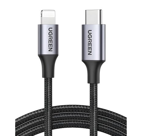UGREEN Кабель US304 Type-C to Lightning Alu Shell Braided 2м Чорний (UGR-60761)
