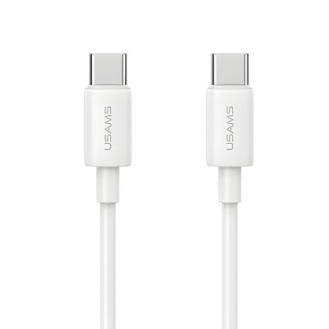 Кабель Usams SJ711 Type-C to Type-C 60W Data Cable, Fast Charging, 1m, White