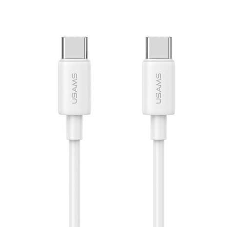 Кабель Usams SJ711 Type-C To Type-C 60W Fast Charging Data Cable, 1m, white