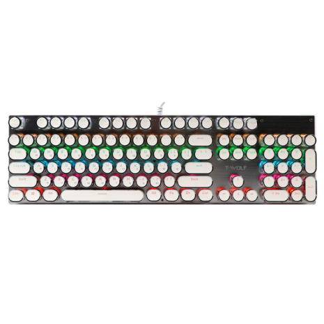 Клавиатура Игровая T-Wolf T75 punk LED Blue Switch Белый