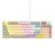 TWolf Геймерська клавіатура T50 Blue Switch, RGB, USB, 1.5m, Білий