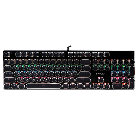 Игровая клавиатура T-Wolf T75 пунковая LED с Blue Switch Черный