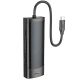 Перехідник Hoco HB43 7в1 адаптер, Type-C to HDMI, USB2.0, USB3.0, Type-C, SD, TF, PD, black