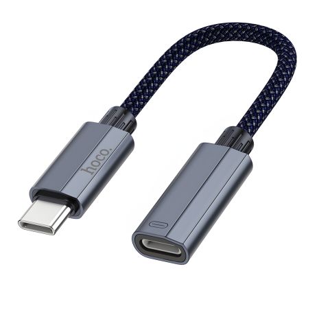 Hoco UA29A перехідник Type-C male to iP female, 3А, 0.15m, Темно-синій