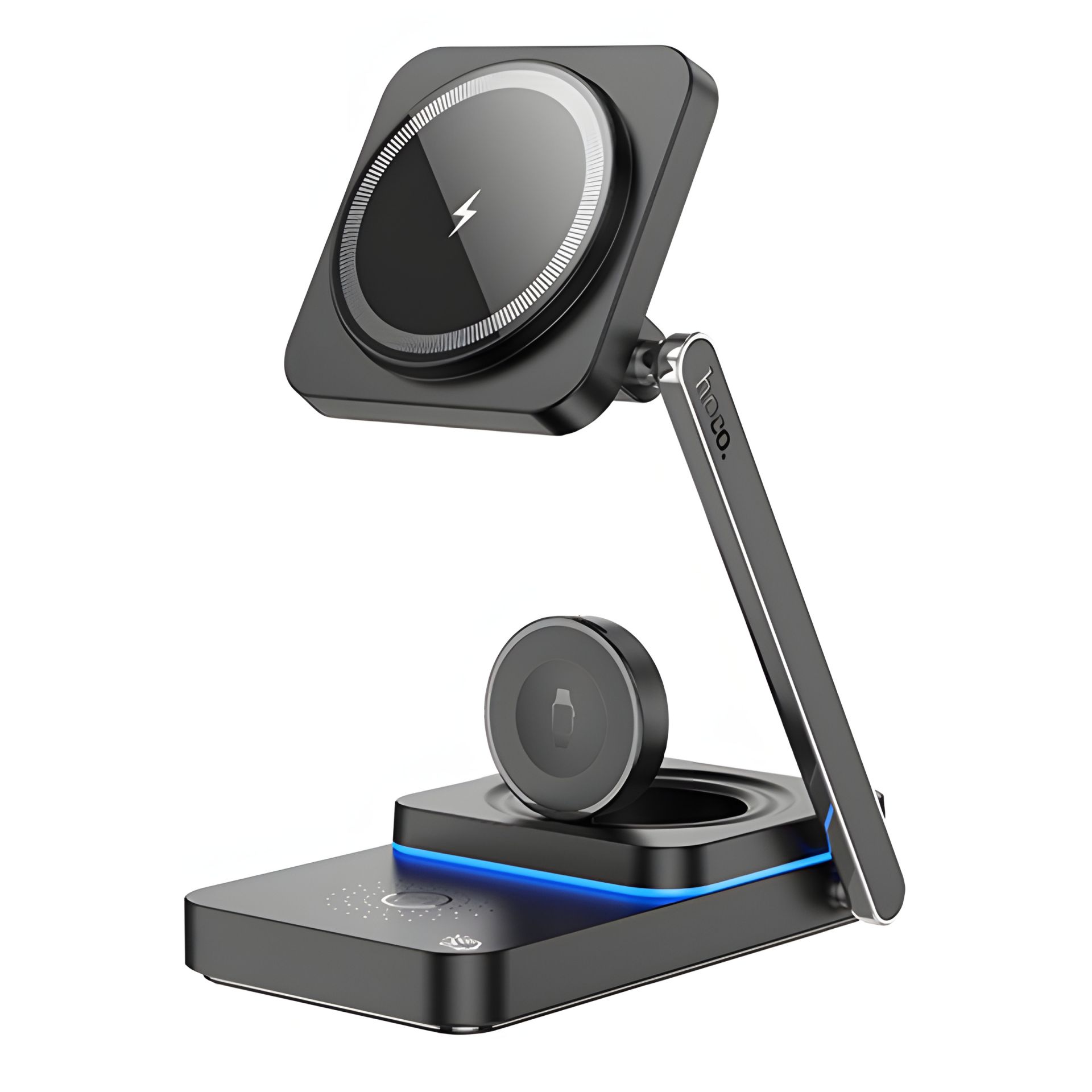 Бездротовий зарядний пристрій Hoco CQ10 3в1 black Бездротовий зарядний пристрій Hoco CQ10 3в1 black