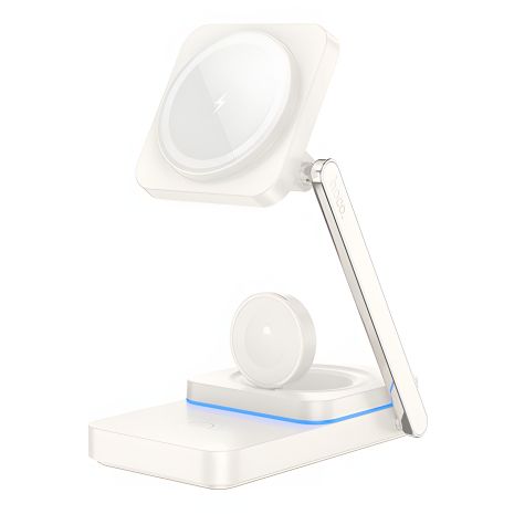 Hoco CQ10 3в1 бездротовий зарядний пристрій milky white Hoco CQ10 3в1 бездротовий зарядний пристрій milky white