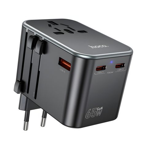 Зарядний пристрій Hoco AC17 65W USB/2 PD Type-C чорний