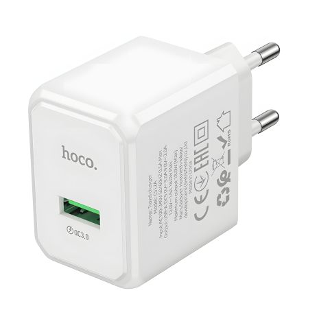 Белое зарядное устройство USB Hoco CS12A 18W (сетевая)