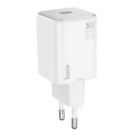 Мережевий зарядний пристрій Hoco N40 Type-C PD 20W white