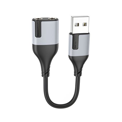 Адаптер BOROFONE BV19 Creator 2-в-1 USB для гарнітури на 3,5мм чорний