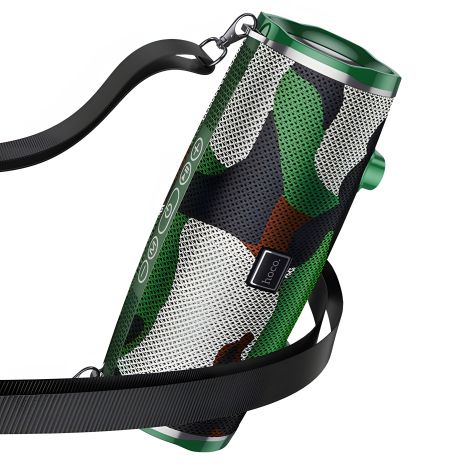 HOCO BS40 Акустика Desire song sports wireless, IPX5, TWS, FM/BT/AUX/USB/TF, 7Wx2 (камуфляж-зелёный)