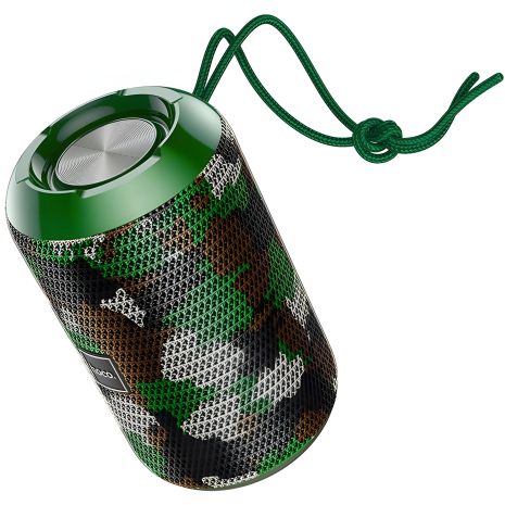 Беспроводная спортивная акустика HOCO HC1 Trendy sound IPX5 |BT, TWS, AUX, FM, TF, USB| камуфляж-зеленый