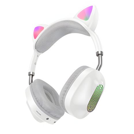 HOCO ESD13 Skill Cat Ear BT Навушники | BT5.3, Type-C, 7h | White