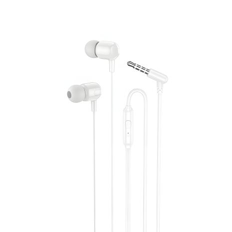 Вакуумные проводные наушники с микрофоном Borofone BM84 Jack 3.5 белые