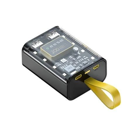 Повербанк корпус для АКБ 3x18650, светильник 8 диодов, LED дисплей, 10W 2xUSB-A, входы: Type-C, MicroUSB | черный-желтый-прозрачный | XMSJ3X1865KYT Повербанк корпус для АКБ 3x18650, светильник 8 диодов, LED дисплей, 10W 2xUSB-A, входы: Type-C, MicroUSB | черный-желтый-прозрачный | XMSJ3X1865KYT