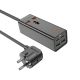 Удлинитель зарядное устройство Hoco AC10A 2 USB/ 2 Type-C PD 65W, 1 розетка, 1.5m, черный