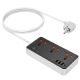 Устройство зарядное сетевое удлинитель Hoco PD QC 30W 3 розетки 1.5m Type-C/USB AC8A черный