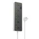 Зарядное устройство сетевое удлинитель Hoco 5 розеток 1m Type-C/USB AC13A черный