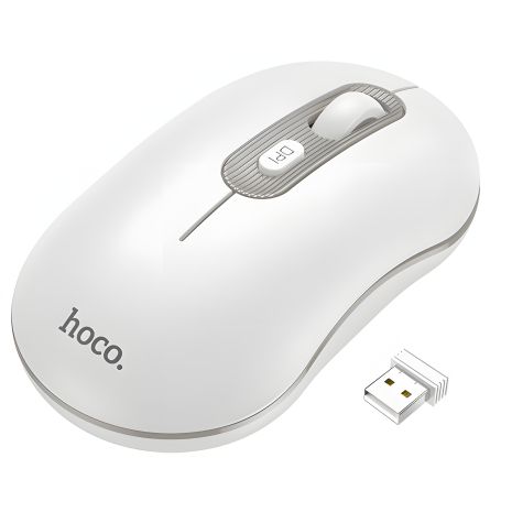 Миша бездротова Hoco GM21, біло-сірий