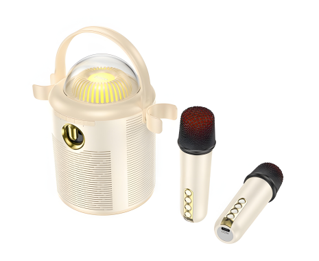 Колонка беспроводная Hoco BS59 Pearlescent BT speaker with 2mic |BT5.1, TWS/TF/AUX, 5h| beige