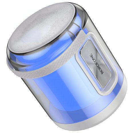 Колонка бездротова Borofone BR30 з BT5.3, FM, TF, USB, AUX, TWS, 8W, 2400mAh, 4h, зі світломузикою, сіра Колонка бездротова Borofone BR30 з BT5.3, FM, TF, USB, AUX, TWS, 8W, 2400mAh, 4h, зі світломузикою, сіра