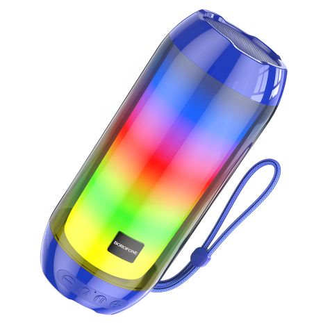 Колонка бездротова Borofone BR25 з BT5.3, FM, AUX, USB, TF, 5W, 1200mAh, 2h, зі світломузикою, синя